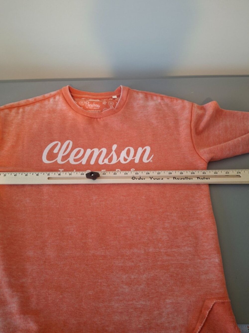 Pressbox Clemson Tigers M Orange Vintage Wash Sweatshirt Oversized Game Day - Picture 6 of 11